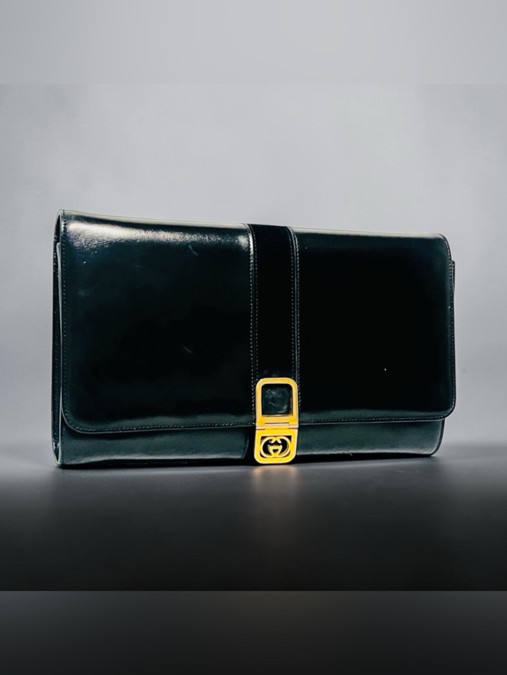 Gucci Vintage Interlocking GG Black Clutch/Crossbody Bag - Picture 8 of 15